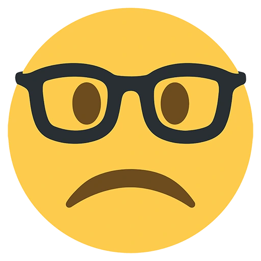 emoji geek sad face